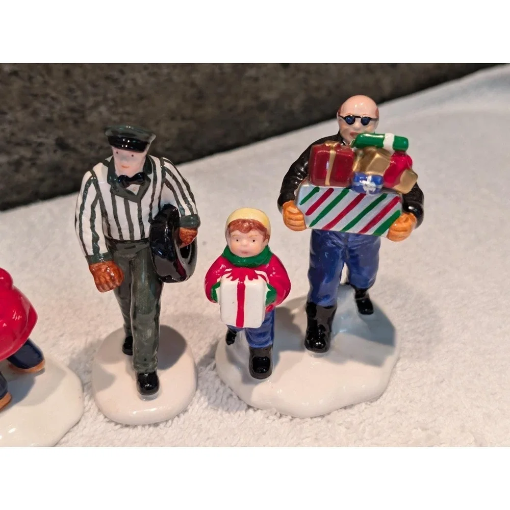 DEPT 56 Snow Village Accessory Children Kids Puppy Dog Harley Davidson Tire Lot